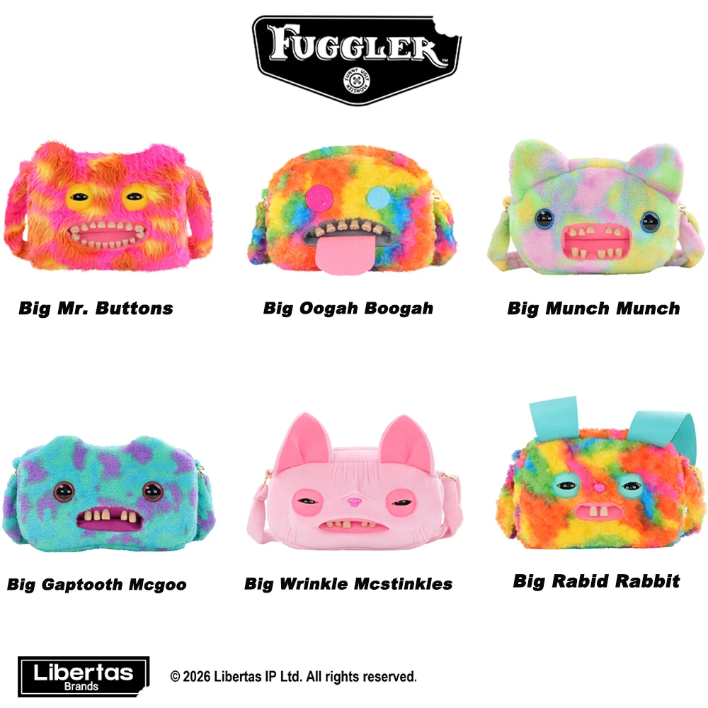 Original Fuggler Ugly Monster Soft Plushies Cartoon Crossbody Large Capacity Shoulder Handbags Commute Fashion Travel 32CM Bagge