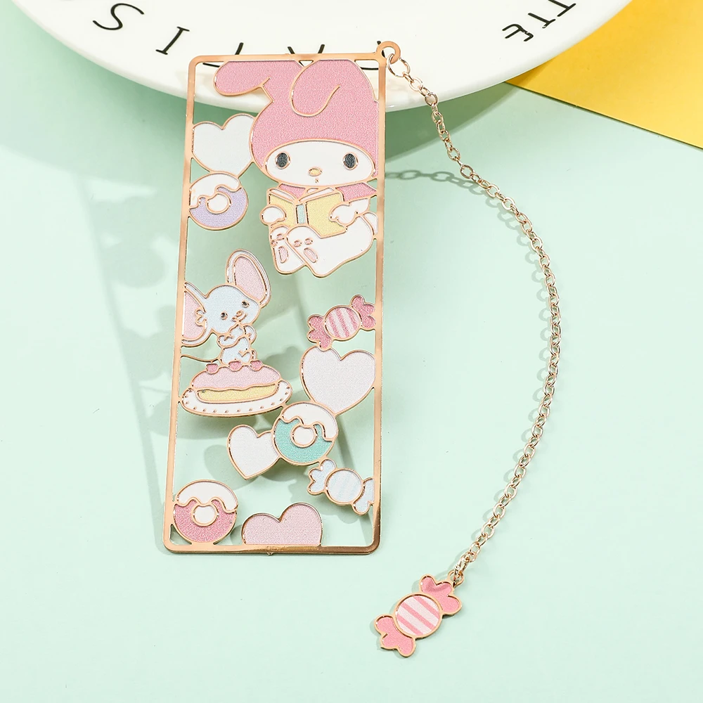 Anime Producten Hello Kittys Boek Mark Roze Metalen Bladwijzer Collectie Cartoon Fans Geschenken Voor Boekenliefhebbers Schoolbenodigdheden