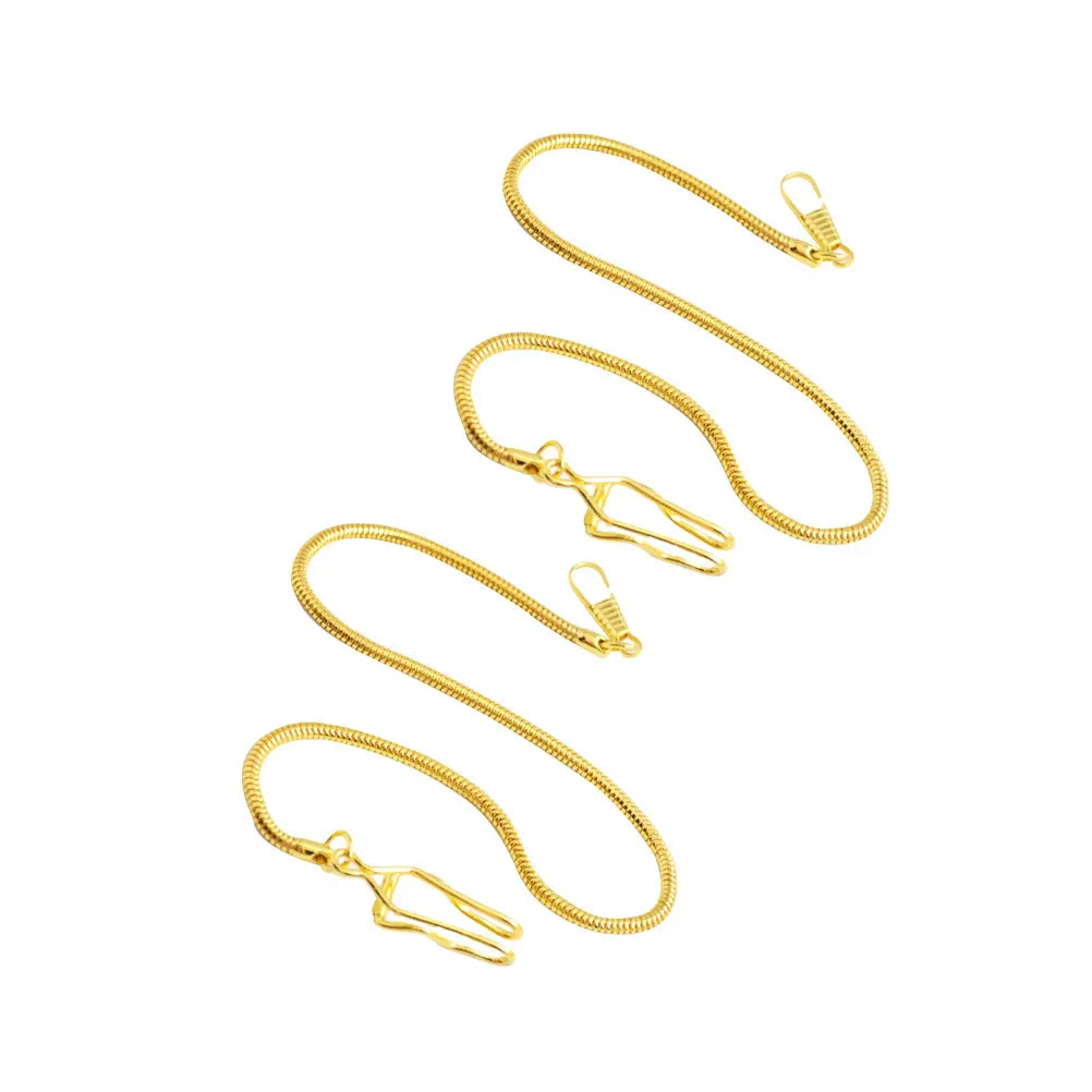 

2 Pcs Golden Snake Slim Key Serpent Metal Packet Watch Chain Clothes Accessories Jeans