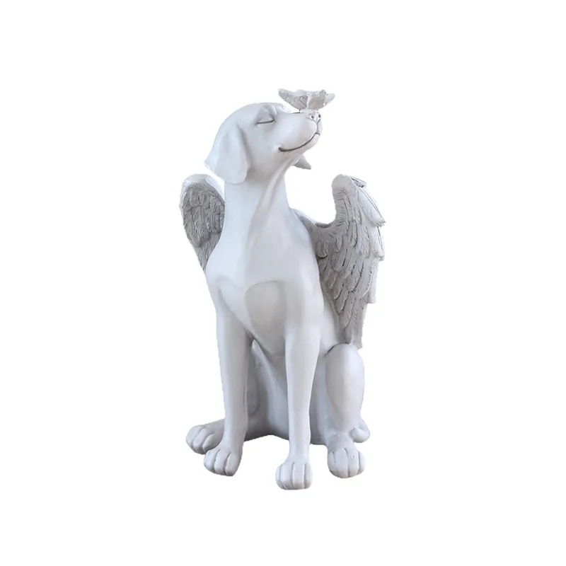 

Cross-border New Products Angel Dog Statue Creative Pet Dog Tombstone Memorial Stone Outdoor Garden Decoration Resin Crafts