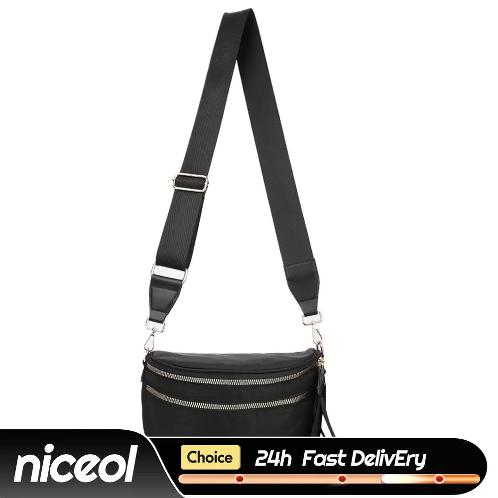 

Nylon Crossbody Bag with Adjustable and Removable Strap Trendy Bum Bag Spacious Fanny Packs Wallets Purses for Women