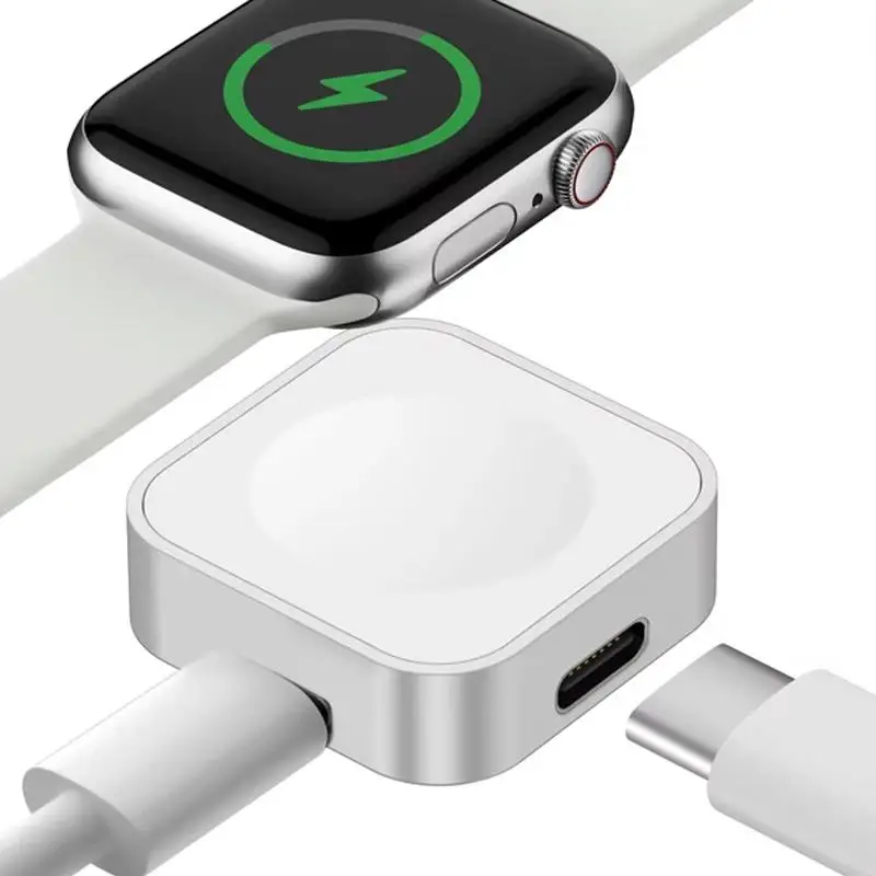 Portable Magnetic Watch Wireless Charger With Keychain For Apple Watch Series 9 SE 7 6 5 4 3 2 Type C/8 Pin Double Port Charger - view 6