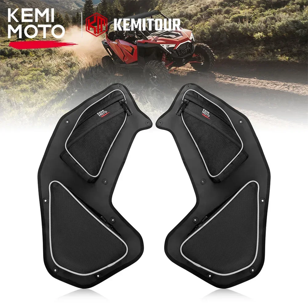 KEMIMOTO Rear Knee Pad Door Storage Bags Compatible with Polaris RZR PRO XP /PRO R/TURBO R 2020-2024 UTV Front Bed Gear Tool Bag