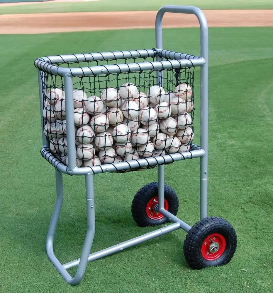 Casier à balles professionnel avec roulettes, chariot de sport roulant, rangement pour baseball T1