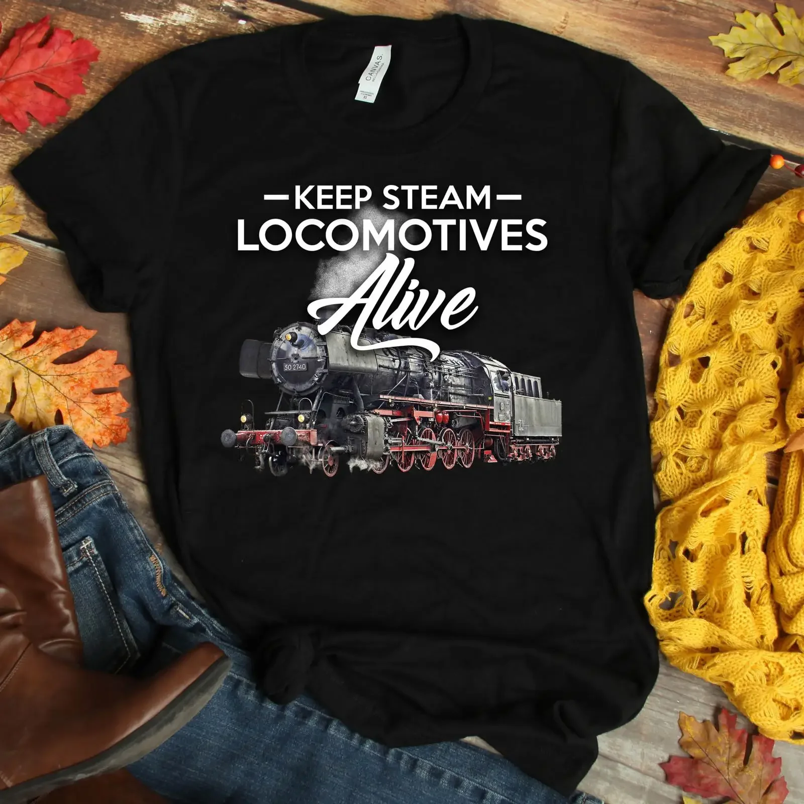 Keep Steam Locomotives Alive T Shirt Train Conductor Railway Enthusiast Vintage Engine vintage Washed Comfortable Stylish