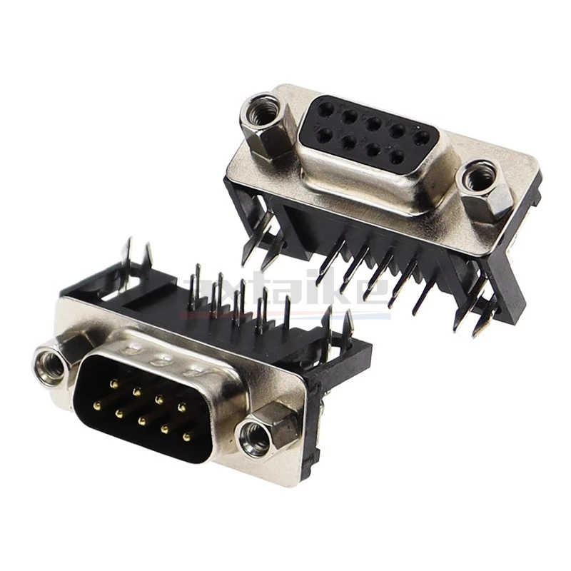 5PCS DR9 RS232 Seriale VGA Presa Femmina Maschio Connettore Montaggio su PCB D-Sub 9Pin 90 Gradi Ago Piegato DB9 Porta Seriale Base