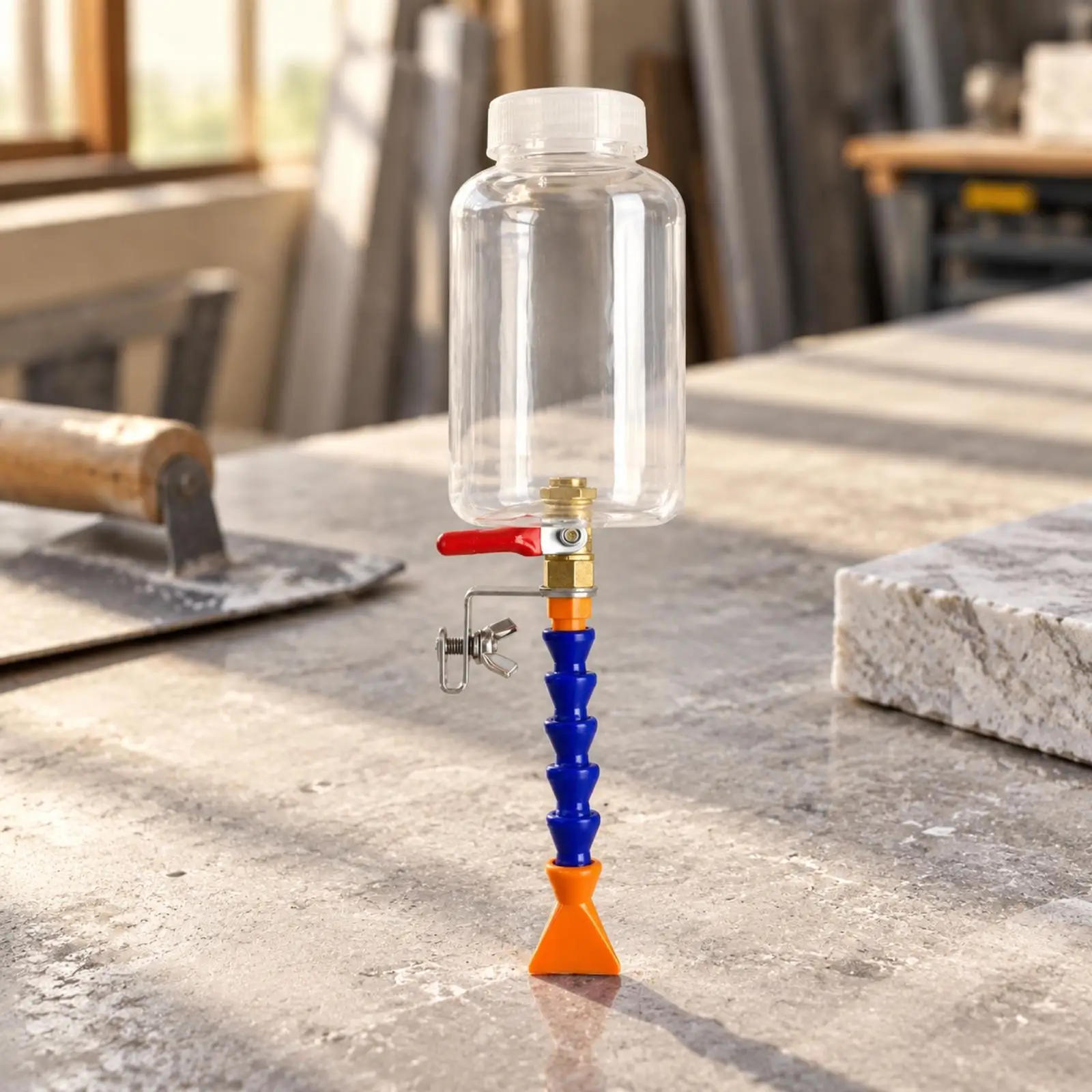 Cutting Machine Accessory Transparent Cutting Machine Water Bottle Assembly with Mounting Clamp for Workshop view 3