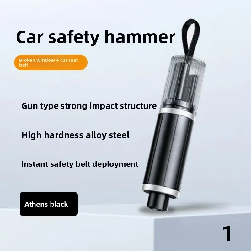 Martillo de Seguridad para Romper Ventanas de Auto con Cortador de Cinturón de Seguridad, Herramienta de Escape de Emergencia Portátil para Vidrio de Ventana de Auto
