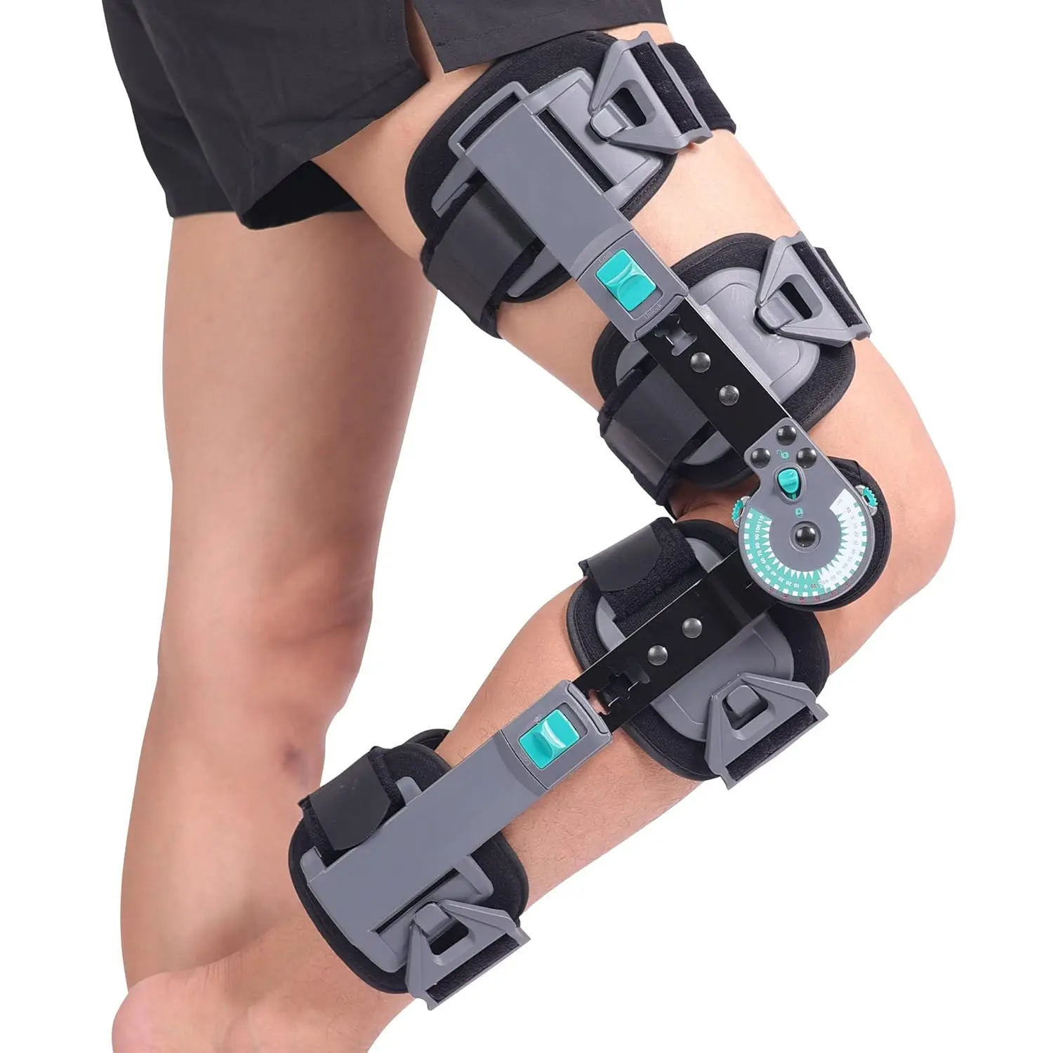 Hinged Knee Brace, Post Op ROM Adjustable Recovery Support for ACL, MCL, PCL Injury, Orthopedic Guard Immobilizer Stabilizer