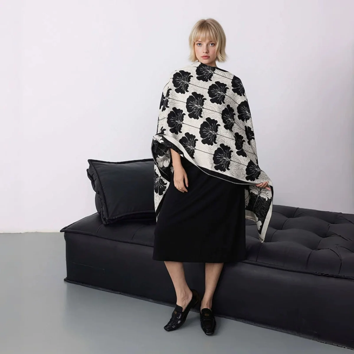 

Роскошная зимняя женская шаль из искусственного кашемира, толстый теплый жаккардовый шарф, высококачественная двусторонняя накидка из пашмины для женского бренда