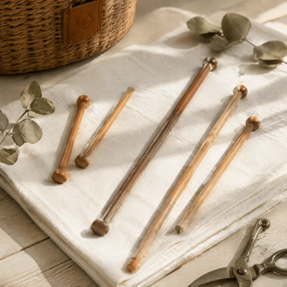 4pcs Round Sandalwood Wooden Hanging Rod 9 Inch Long 12 Inch Long Wooden Pin Rod 4 Pcs Pack Hanging Rod Decoration