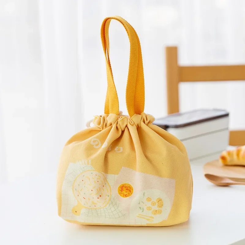 Japanese Style Lunch Bag Thermal Women Picnic Bento Box Thermo Pouch Fresh Keeping Food Container Canvas Lunch Bags for Children