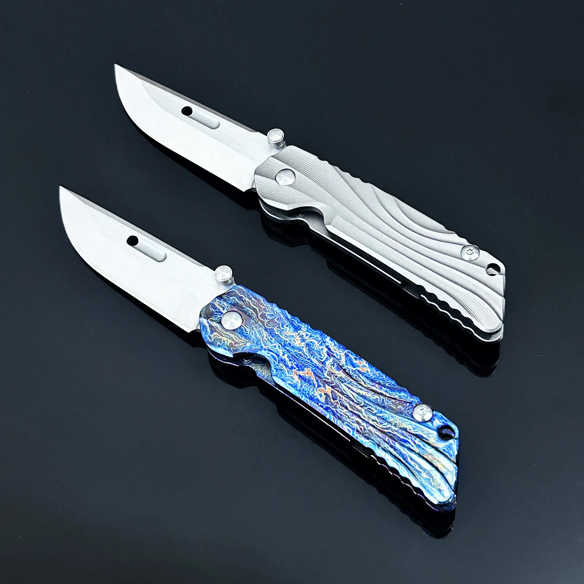 TC4 Sandblasted Titanium Folding Knife VG10 Blade CNC Wire Drawing Ceramic Bearing Hiking Camping Portable Pocket EDC Tool