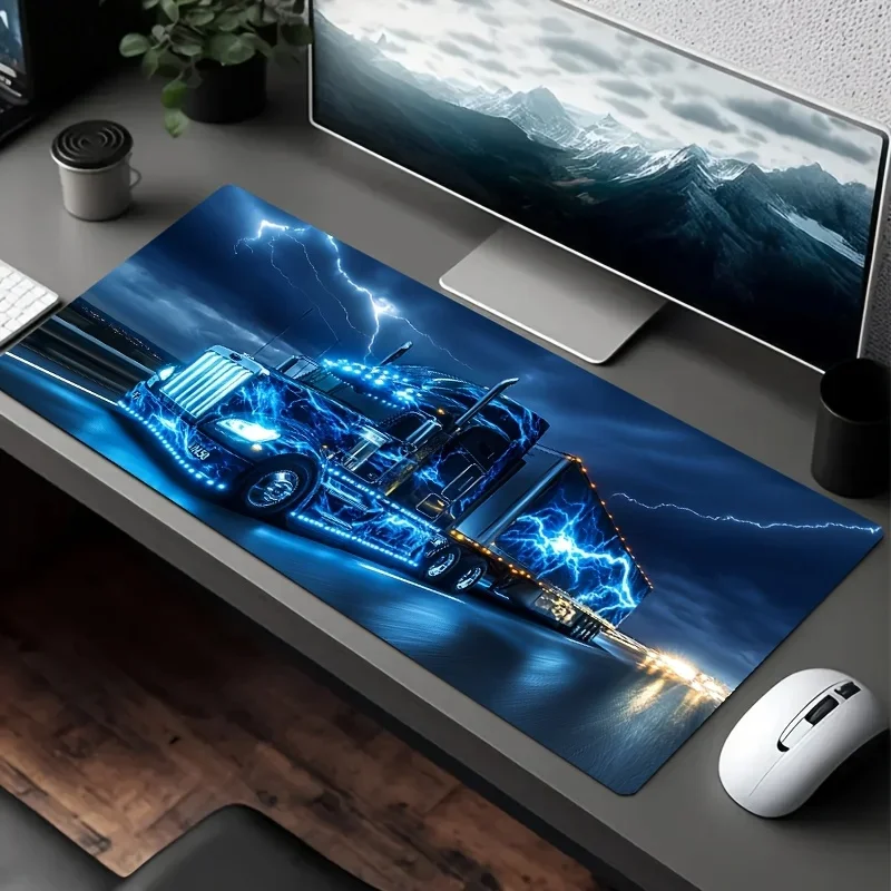 Lightning Truck Design Extended Gaming Mouse Pad Rubber Base Large Desk Pad Suitable For Christmas And Birthday Gifts