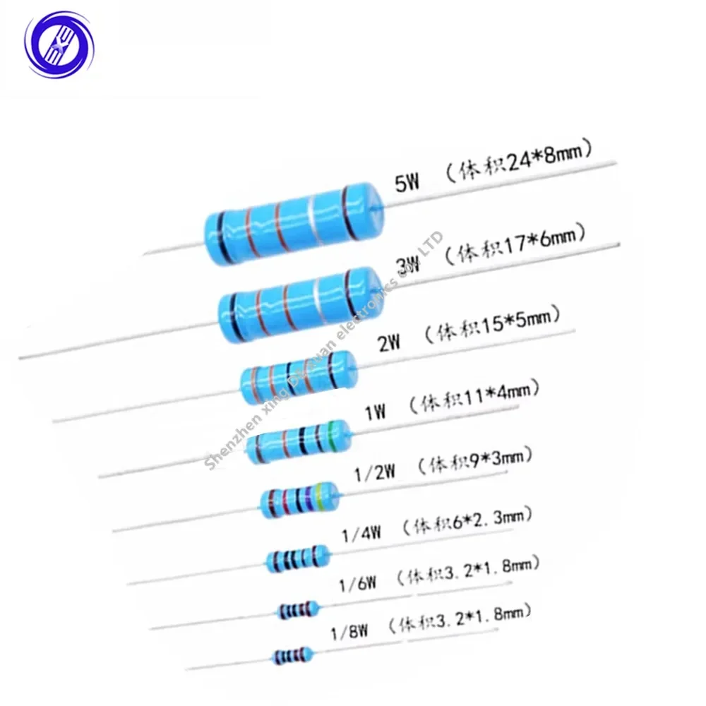 1000 قطعة 0.25 واط 1/4 واط 1% مقاومات فيلم معدنية 10 12 15 18 20 22 24 27 30 33 36 39 43 47 51 56 62 68 75 82 91 K R E أوم