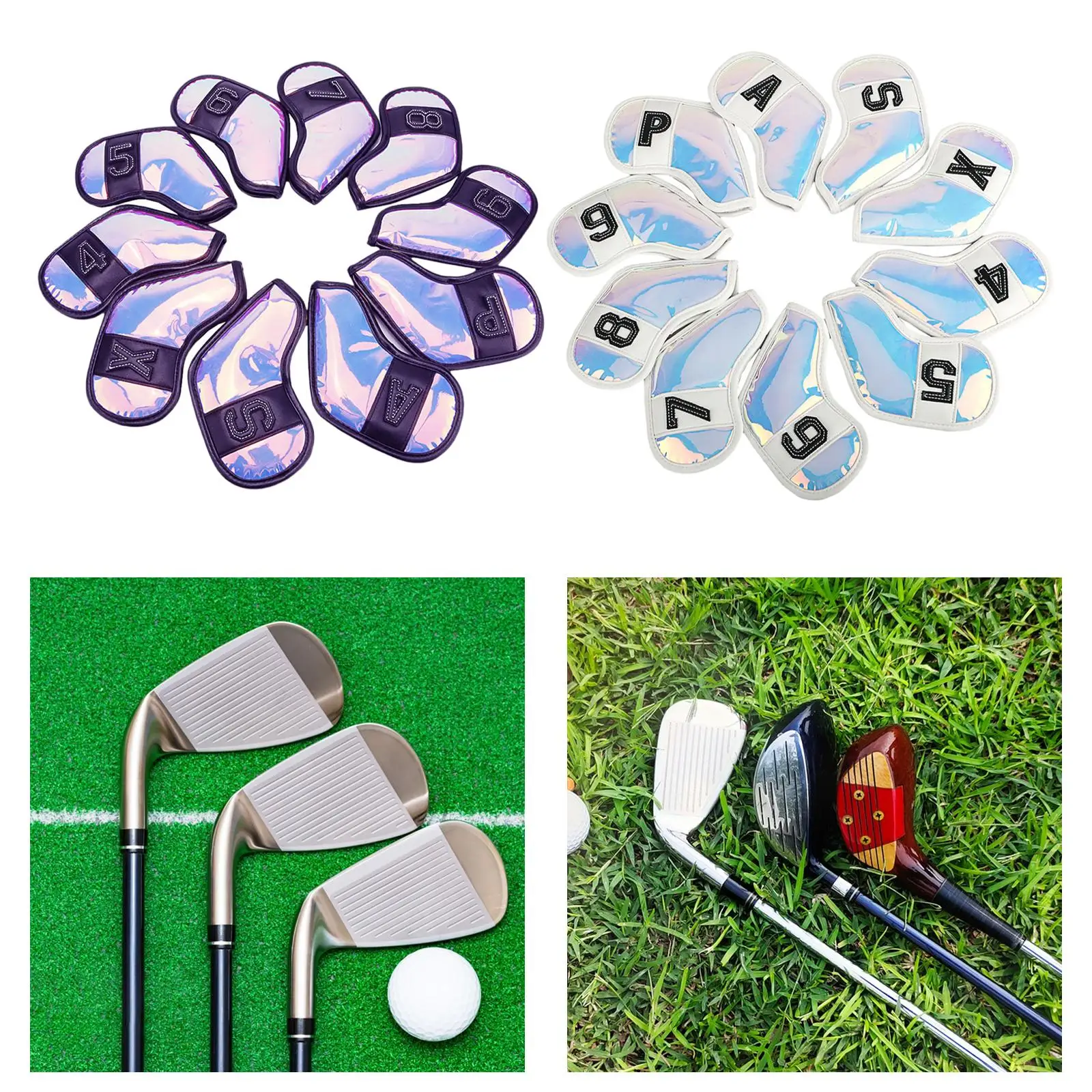 10 peças capas de cabeça de ferro de golfe cunhas clássicas coloridas moda capas de cabeça de ferro de golfe para viajar golfista treinamento de golfe ao ar livre