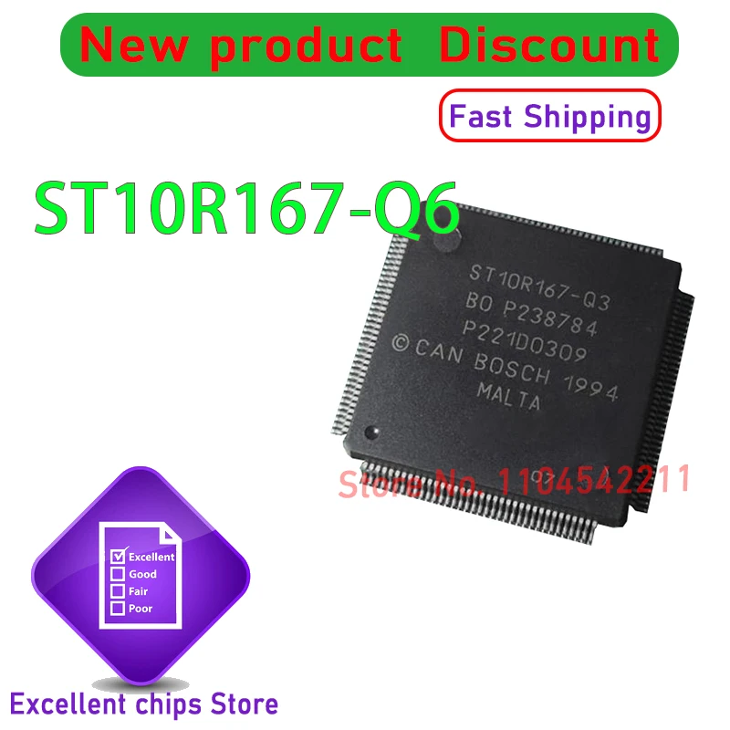 New  ST10R167-Q6 QFP-144 Logic simulator driver / 16-bit channel  2-10PCS