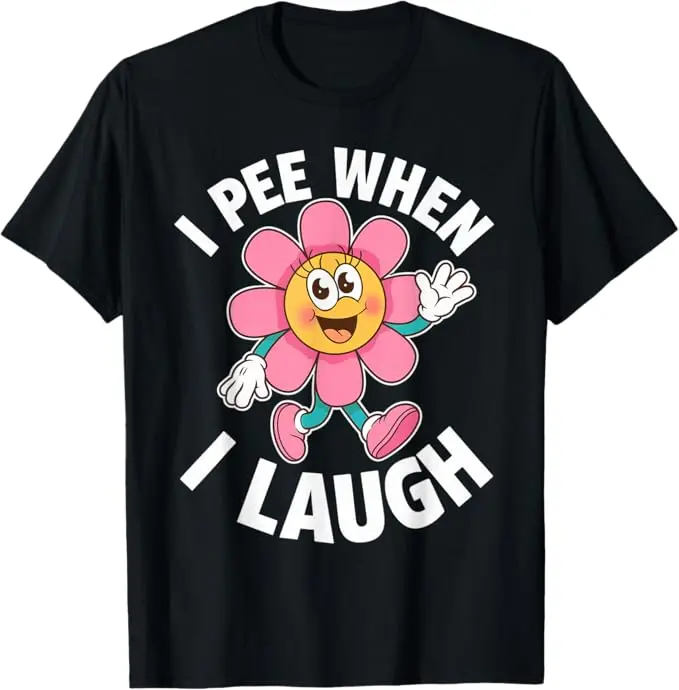 مضحك قائلا أنا تبول عندما أضحك زهرة متعة Pun الكمامة الرجال المرأة الصيف موضة تنفس الجولة الرقبة تي شيرتات قصيرة الاكمام بلايز