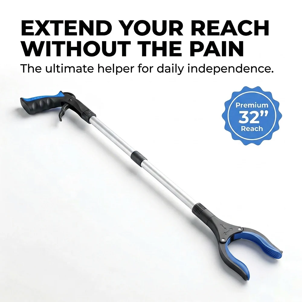 Grabber Reacher Tool Foldable Heavy Duty Pick Up Stick for Seniors, Trash Picker, Surgery Recovery Long Reach Extender Gripper H