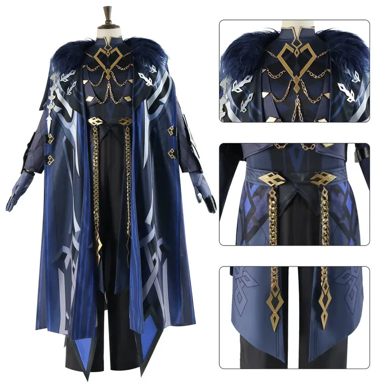 Cosplay costume and wig for the "Captain II" character from "Genshin Impact". Suitable for Halloween and Christmas parties.