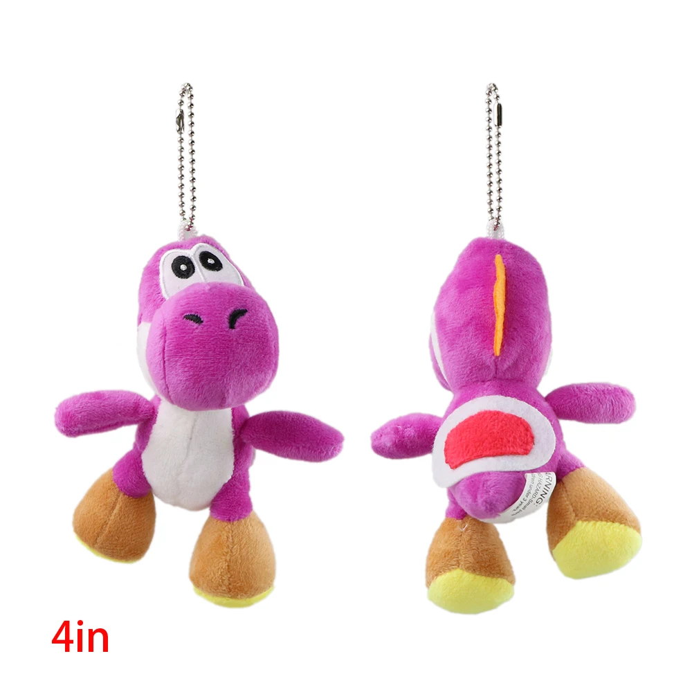 Yoshi Plüsch-Schlüsselanhänger Mehrfarbiger Niedlicher Dinosaurier Weicher Plüsch-Anhänger Mini-Rucksack-Taschenanhänger Pilz-Cartoon-Schlüsselring Liebevolles Geschenk – Detail 14