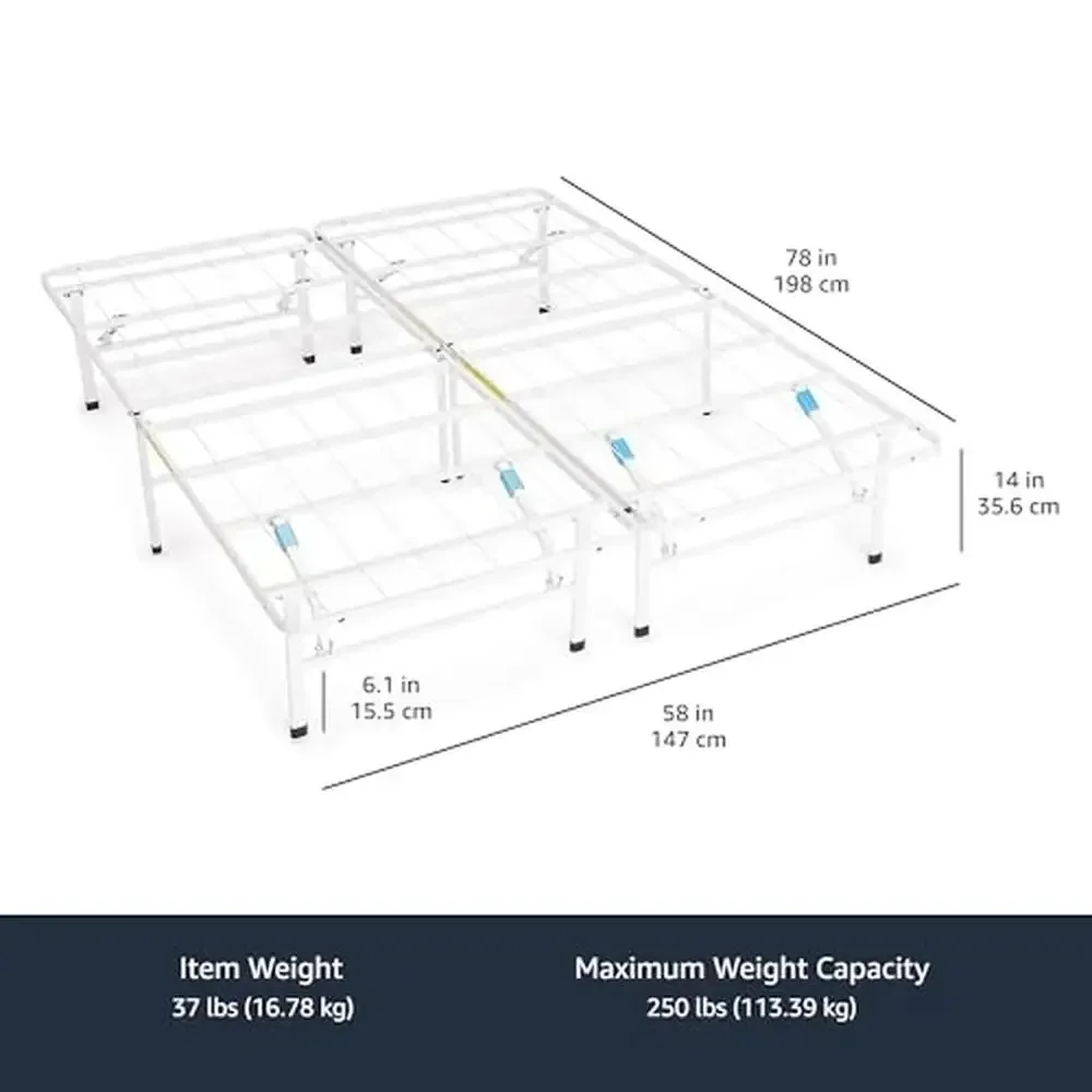 Metal Platform Bed Frame Foldable Tool Free Setup 14