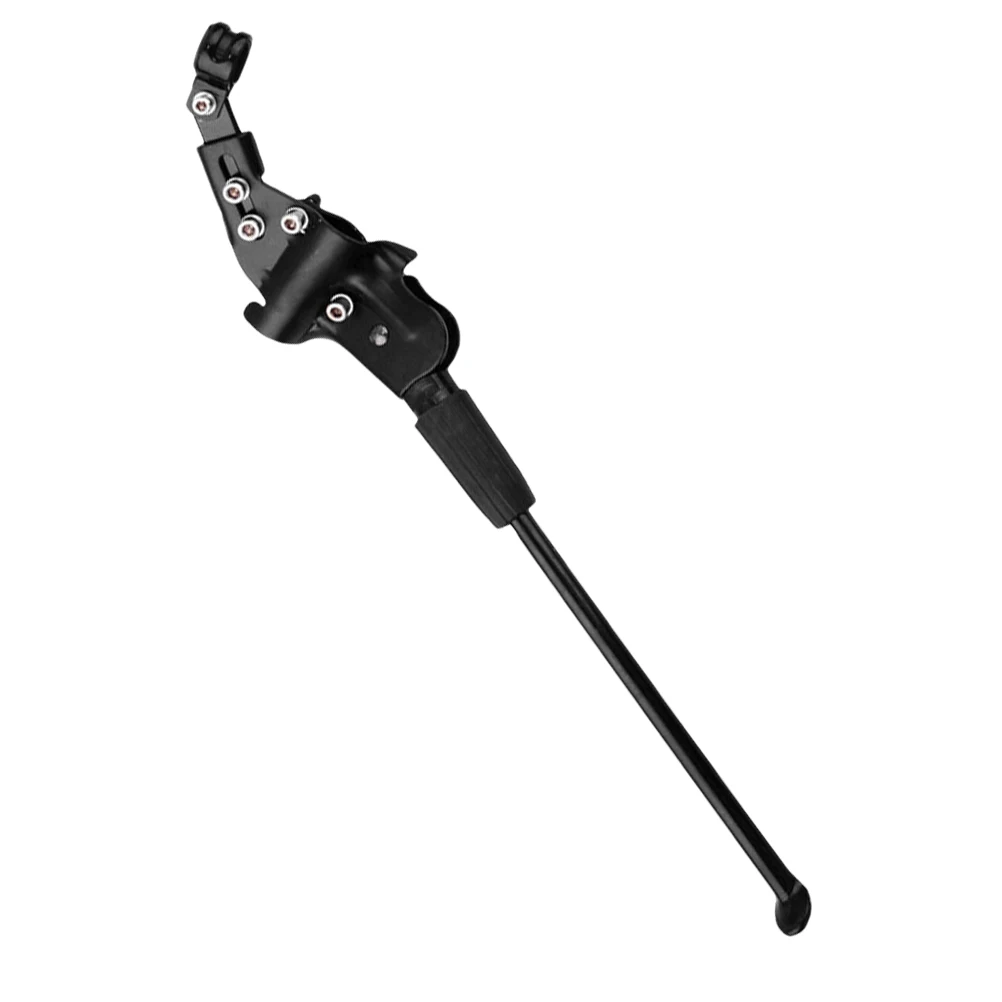 Premium aluminium fietsstandaard, zwart, verstelbare voetbrace voor fietsen, veilig parkeerrek voor dagelijks woon-werkverkeer