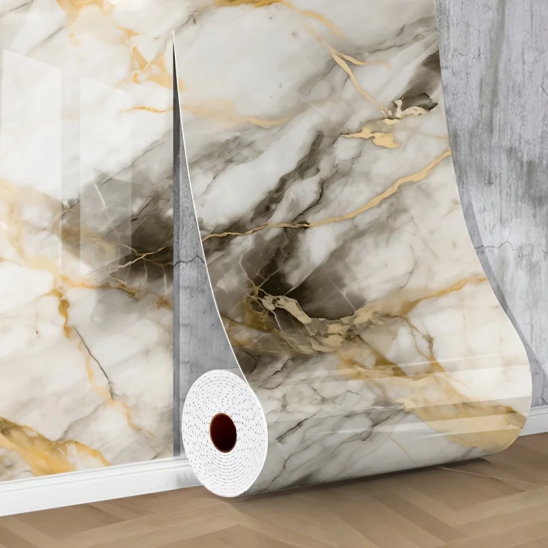 Self Adhesive 3D Marble Wall Panel Peel and Stick Foam Wallpaper Waterproof Stone Look for Bathroom Bedroom Kitchen Home Decor