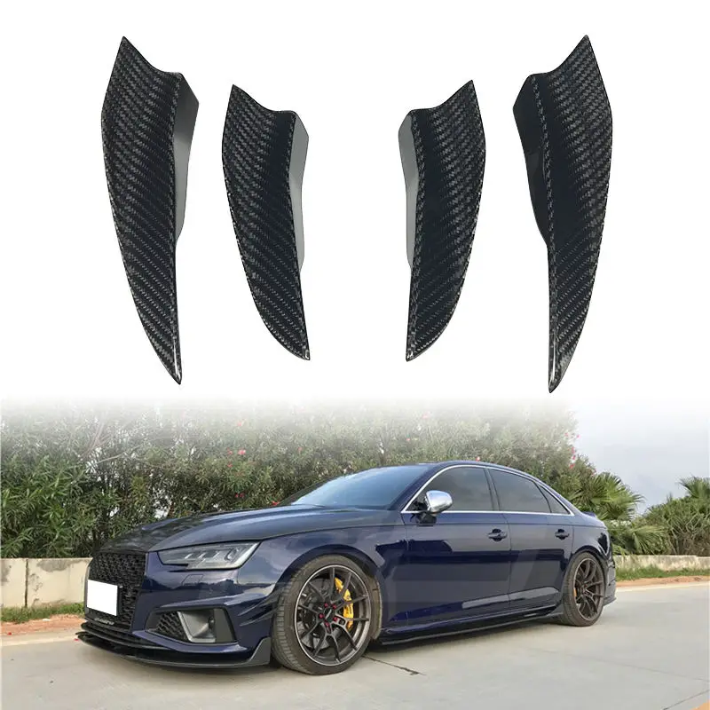 

OEM 4Pcs Car Carbon Fiber S4 Front Canard For Audi A4 A5 A6 A7 A8 B6 B7 B8 B9 B10 Rs6 C7 2018 Canard Fins，100% Tested Well