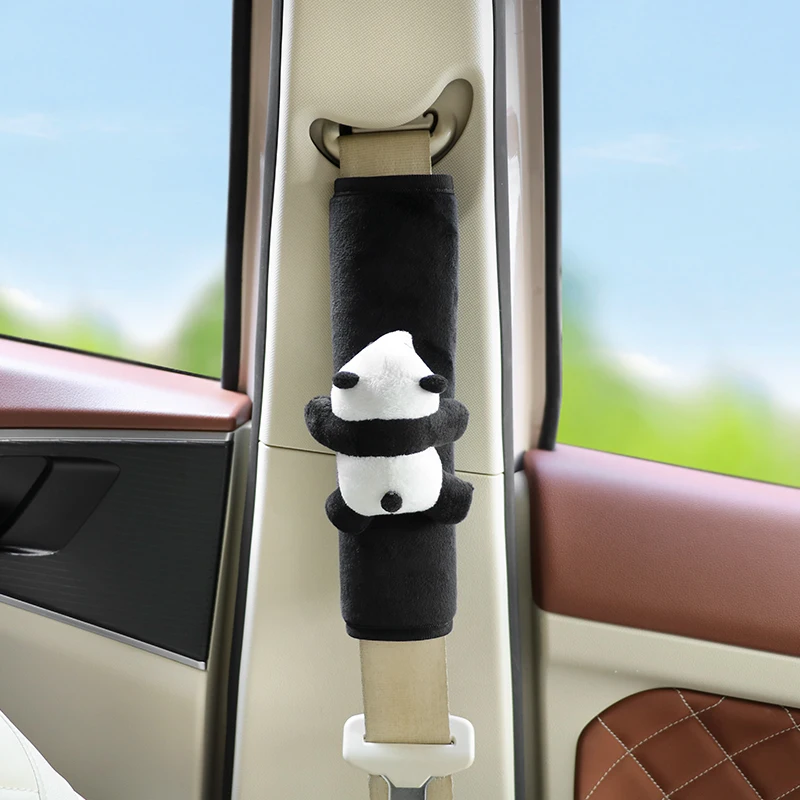 Panda Car Neck Pillow Headrest Comfortable Seat Belt Shoulder Pad Cover Universal Auto Head Rest Cushion for Women Men Christmas
