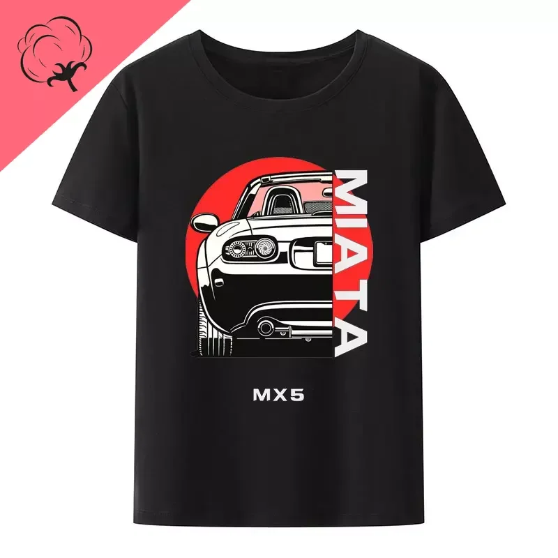 Initial D JDM MIATA MX5 Theme 100%Cotton Y2k Tees Gym Clothing Tshirt Summer Graphic O-neck Streetwear Short-sleev Hip-hop Tops