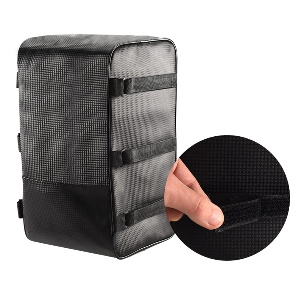 15L Bicycle Shelf Bag Waterproof Bicycle Rear Rack Storage Luggage with Reflective Stripes&Zipper PU Multi Pocket Elastic Strap