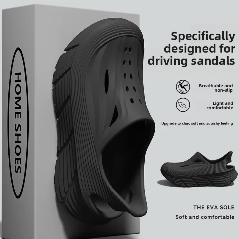 Non-Slip Hole Shoes Men's Summer 2026 New Deodorant Stepping on Shit Feeling Outdoor Sports EVA Wear Cool Slippers Men