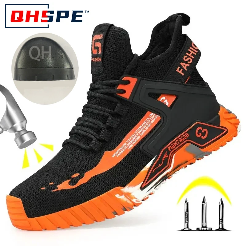 High top Safety Shoes Men Steel Toe Work Shoes Men Anti-puncture Safety Shoes Woman Work Safety Boots Man Indestructible Shoes