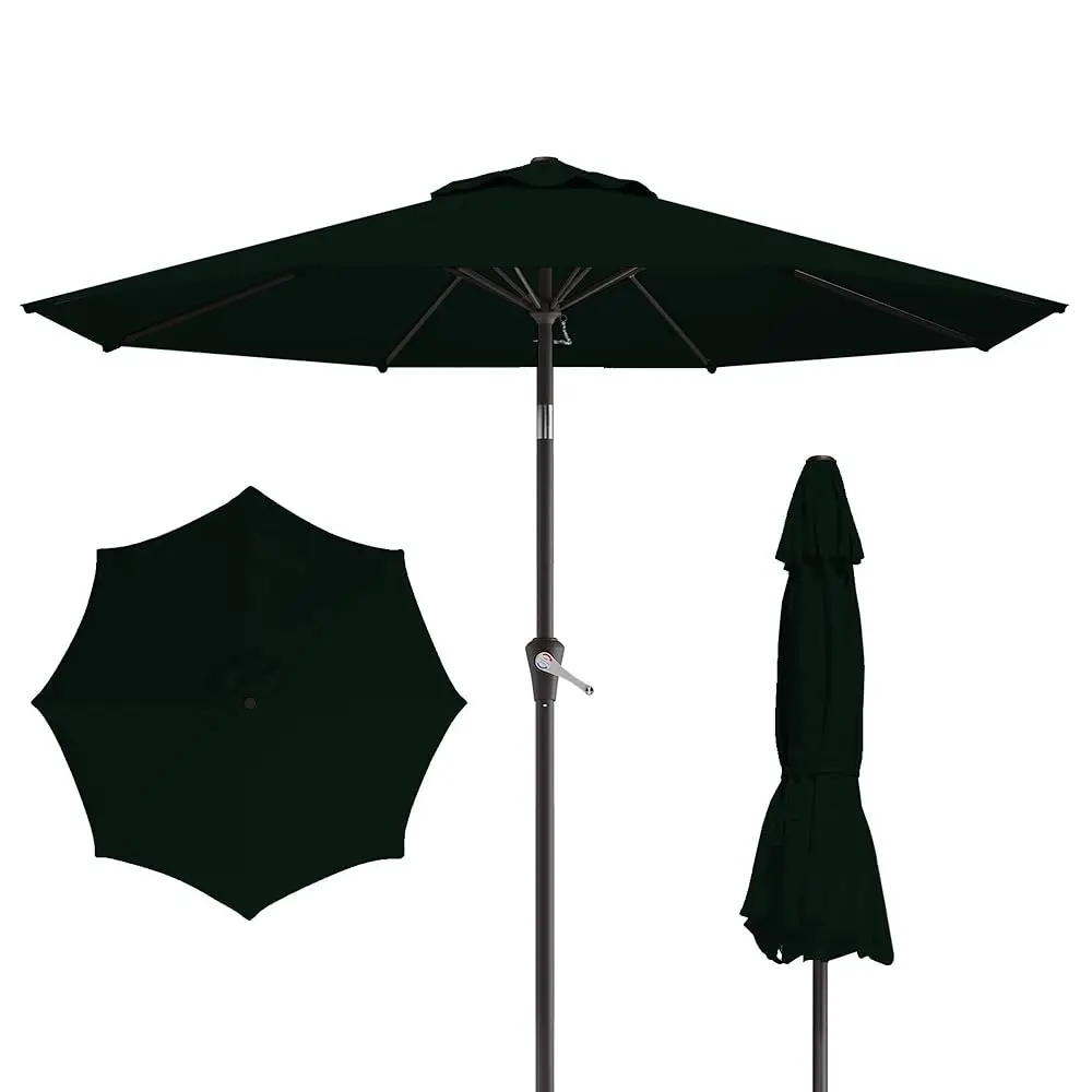 

10Ft Patio Umbrella, Outdoor Umbrella With Push Button Tilt And Crank, 8 Sturdy Ribs, Uv Protection & Waterproof Market