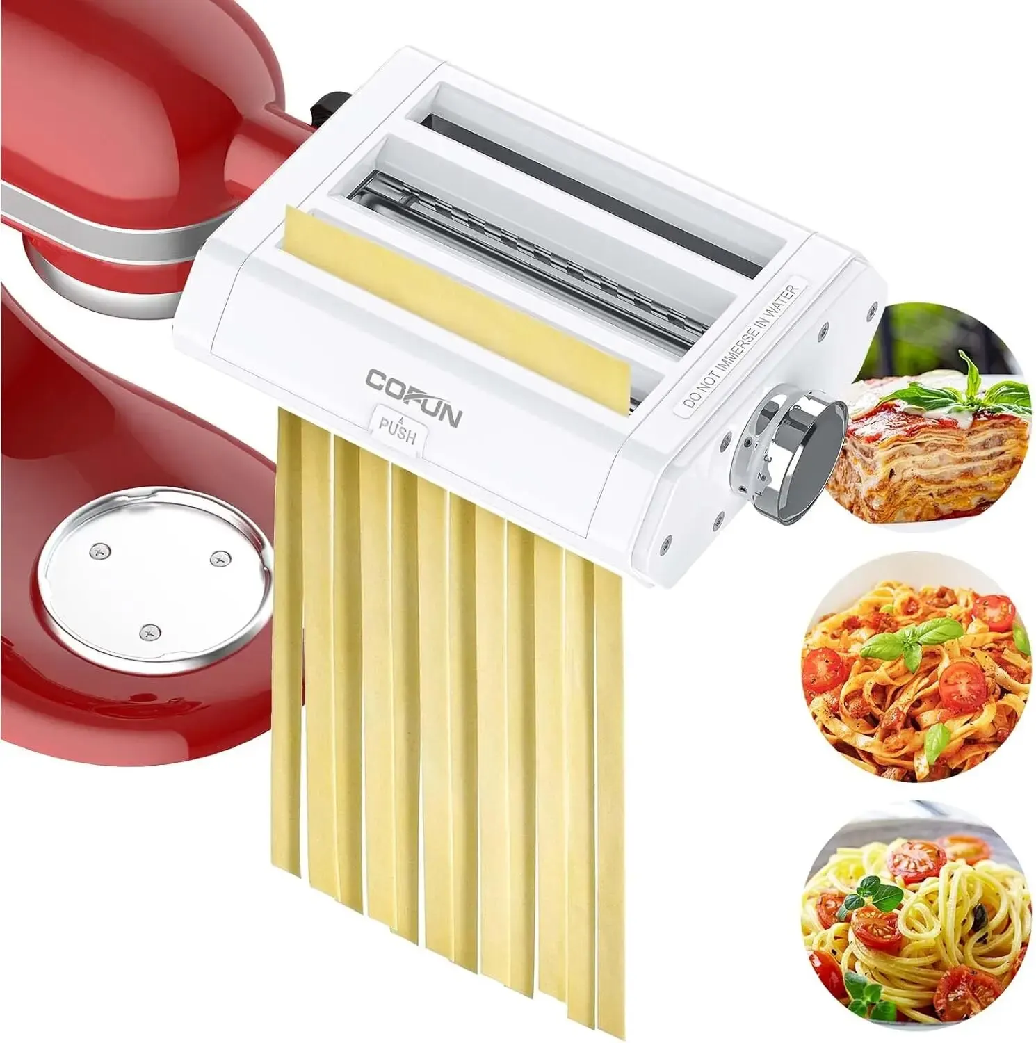 Pasta Attachment for KitchenAid Stand Mixer, 3-1 Pasta Maker Machine Included Pasta Sheet Roller, Spaghetti Cutter, Fettuccine C