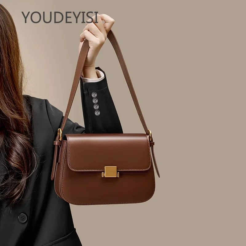 

YOUDEYISI High-end Niche Design Armpit Bag Leather Women's Bag 2024 New Spring and Summer Fashion Tofu Shoulder Messenger Bag