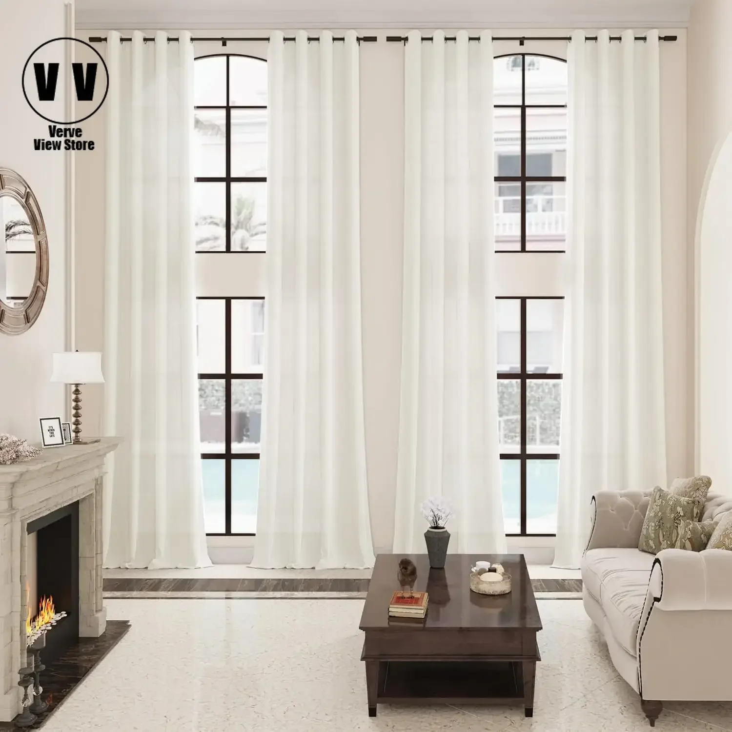 

310cm Height Custom Made Sheer Curtain Faux Linen Tulle Living Room 270CM Length Window Curtain Bedroom Curtains Drapes