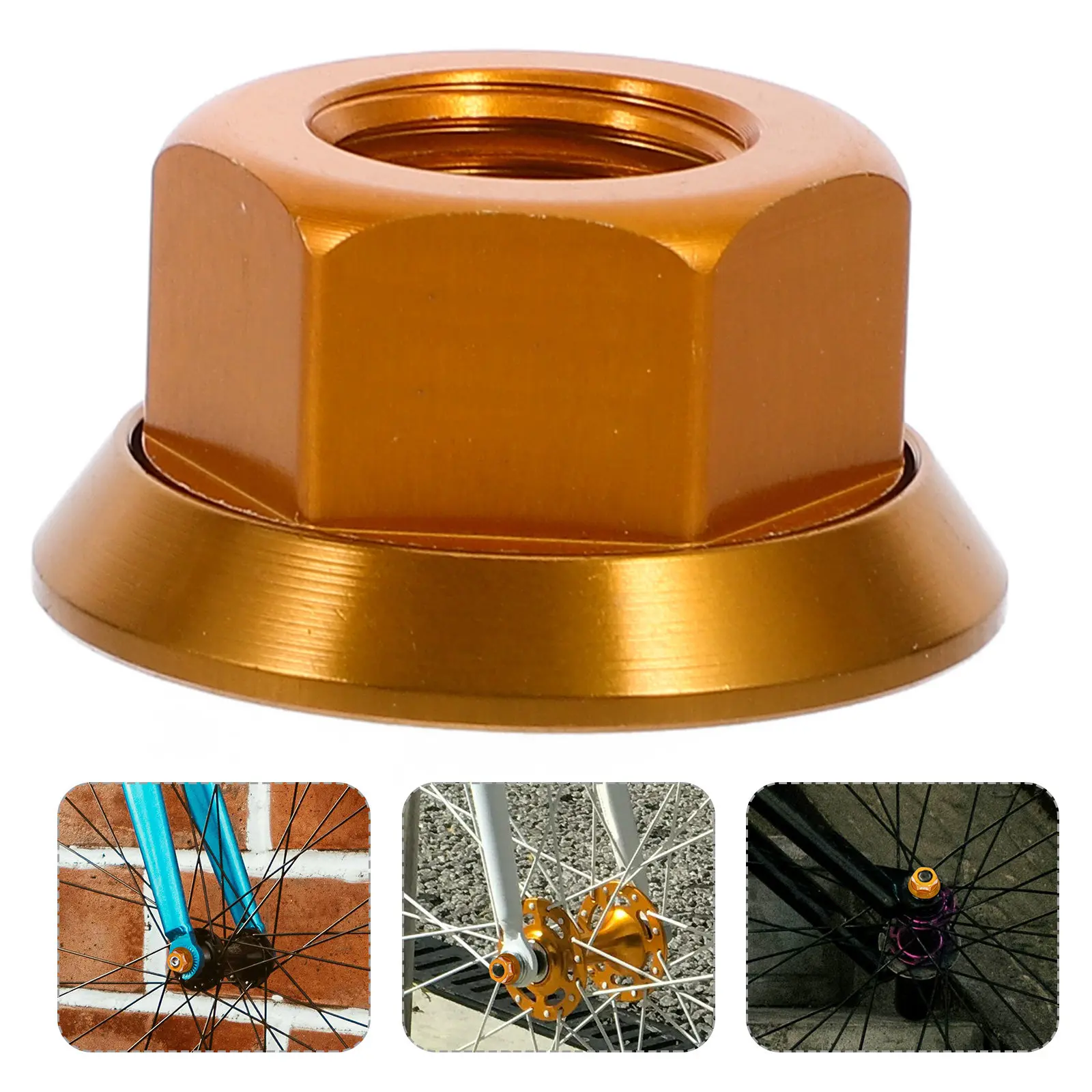 

2Pcs Wheel Nuts M10 Aluminum Alloy Bicycle Hub Nut Strong Lightweight Rustproof for Road Bike Mountain Bike Fixed Gear Hub Axle