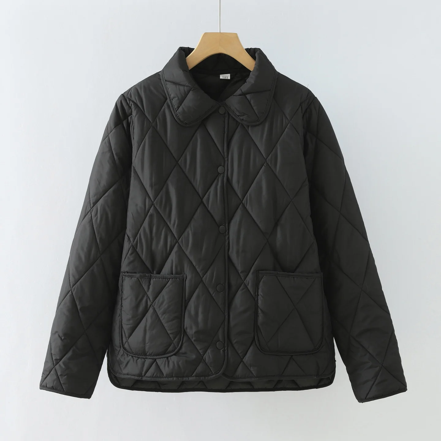 

Thiened Fce, хлопковое джинто, женское весенне-осеннее легкое пальто с ромбовидным узором и воротником-стойкой, теплая верхняя одежда Sli