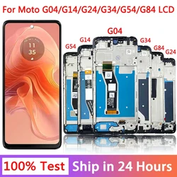 AAA+ Screen For Motorola Moto G04 G14 G24 G34 G54 G84 Display Touch Screen Digitizer Replacement With Frame