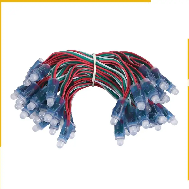 A92P 50 قطعة WS2811 LED بكسل ضوء سلسلة الإعلان صب مقاوم للماء كامل اللون مثقب ضوء 12 مللي متر تيار مستمر 5 فولت
