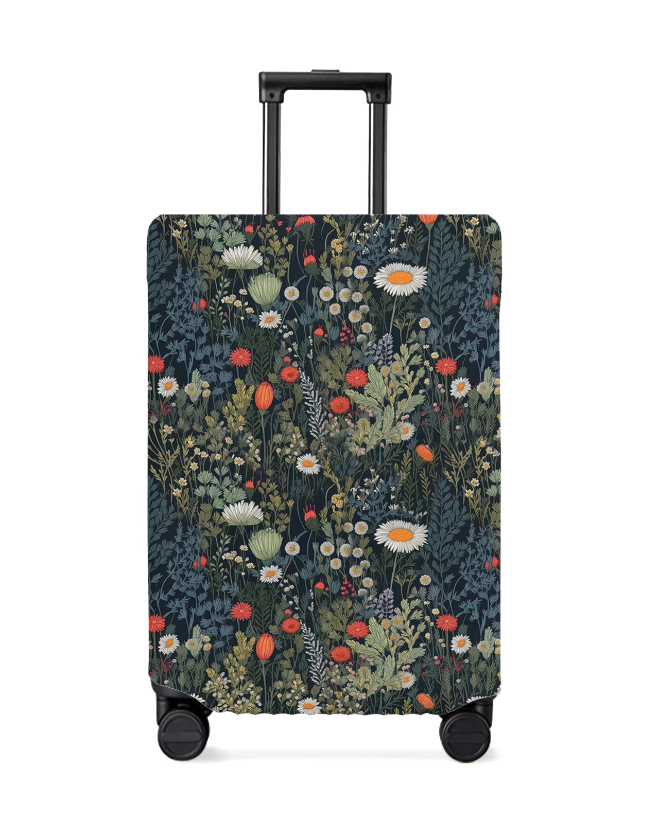 

Flowers Leaves Chrysanthemums Luggage Cover Stretch Suitcase Protector Baggage Dust Cover for 18-32 Inch Travel Suitcase Case