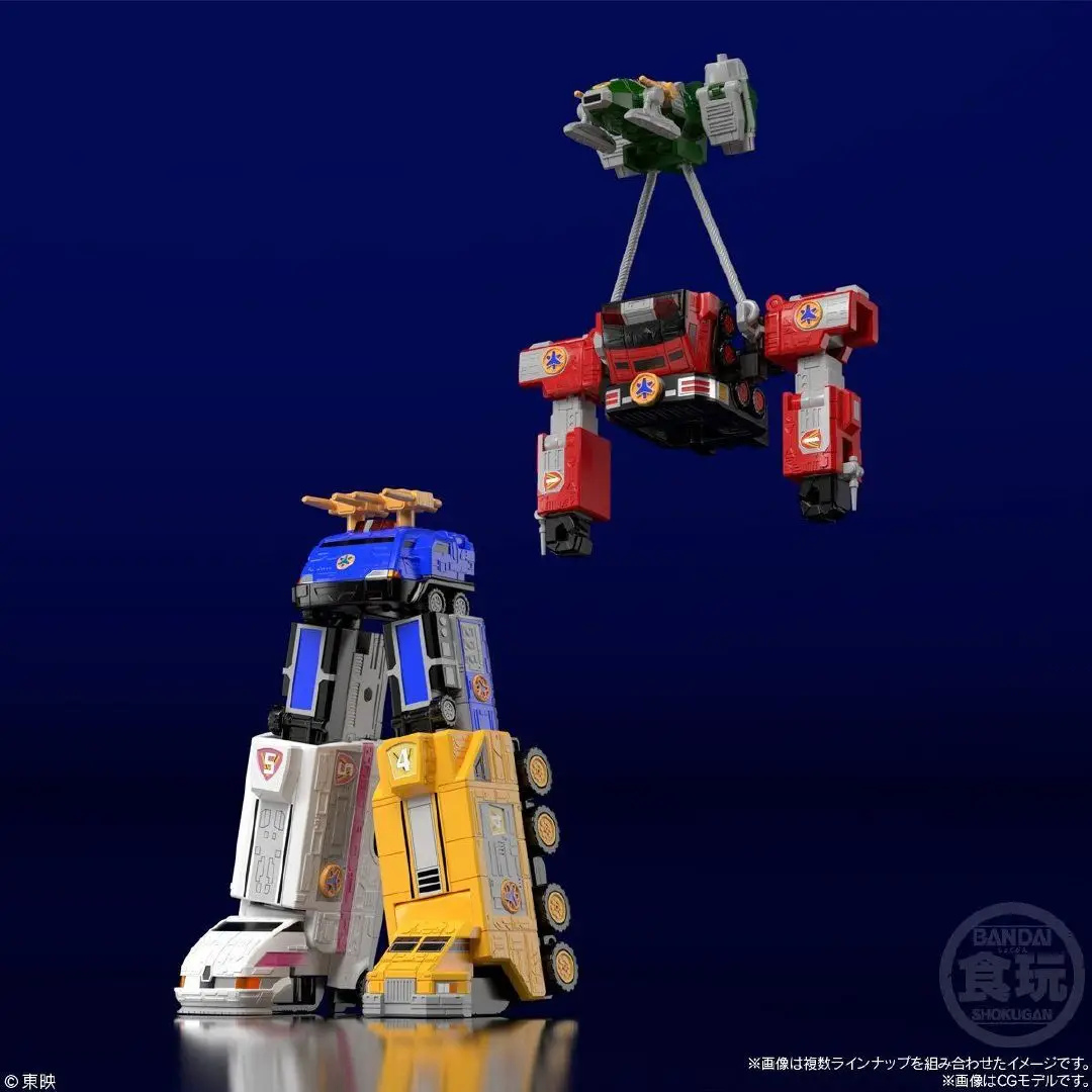 In Stock BANDAI SMP Rescue Rangers GoGoFive Victory Robo 15CM Anime Action Figures Robot Assembly Model Collection Toy