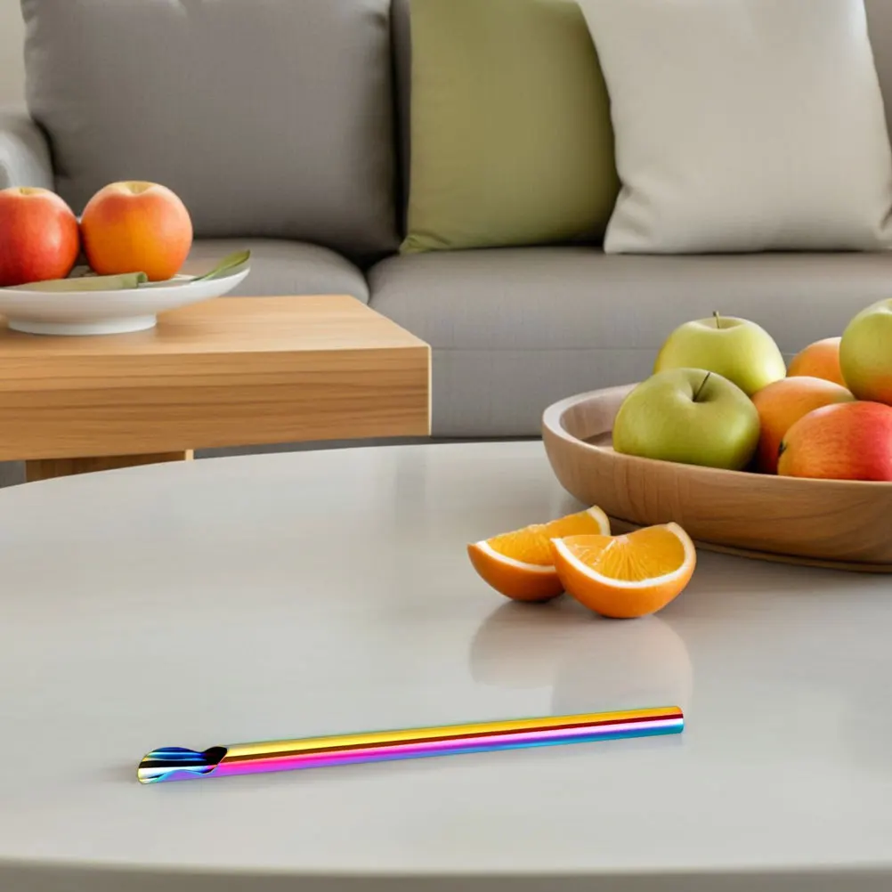 

10pcs Creative Stirring Straws Stainless Steel Reusable Spoon Drinking Straws For Smoothie Milkshake Coffee Cocktail Ice Cream