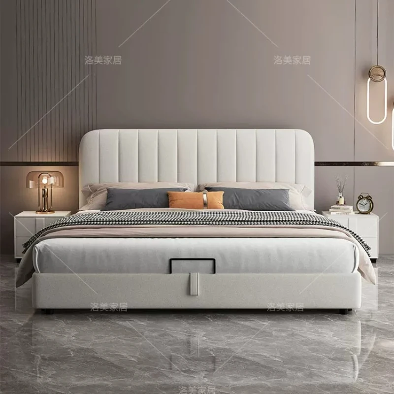 Simple Modern Bed Headboards Single Sleeping Bedroom Girls Luxury Queen Bed Sleeping Design Letto Matrimoniale Home Furniture