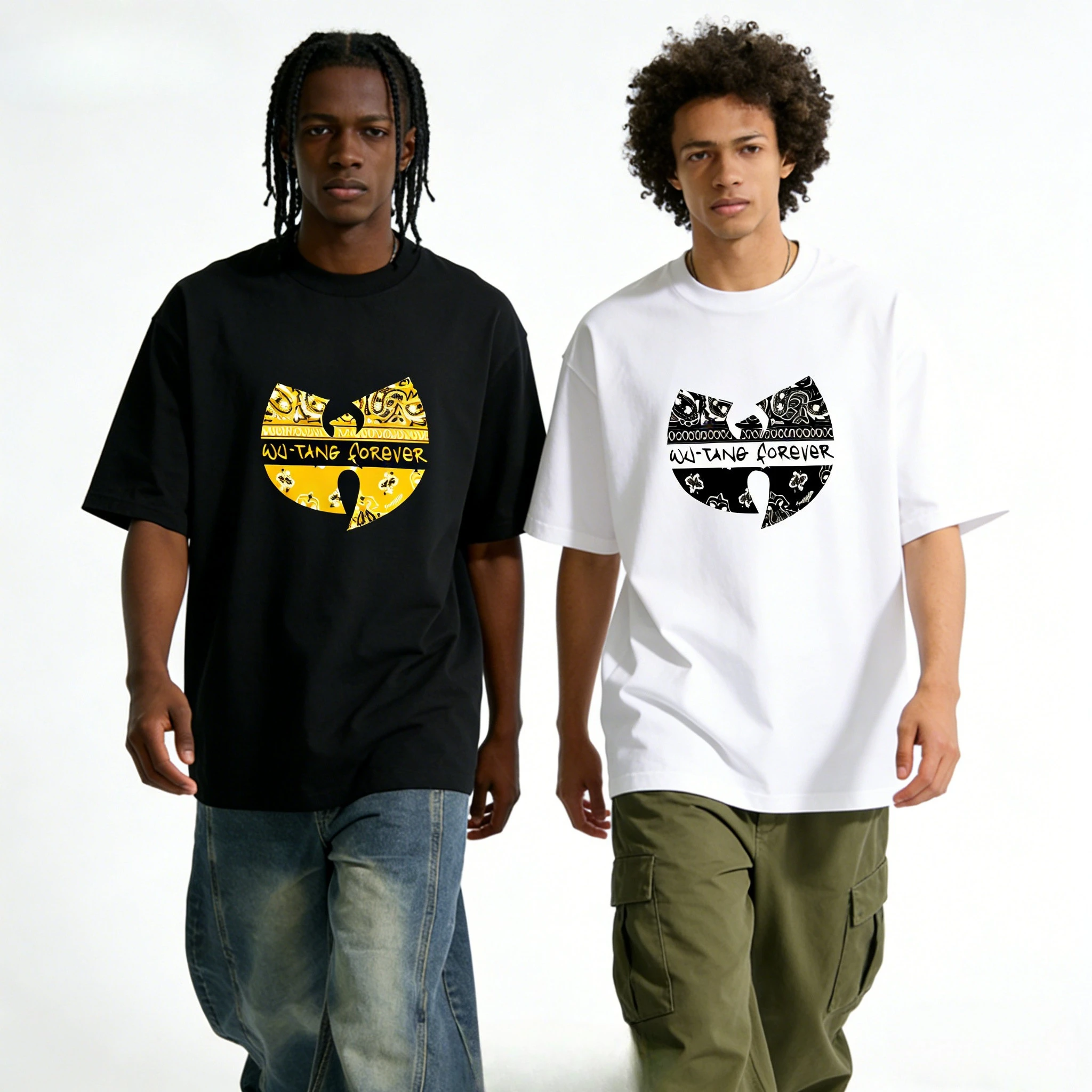 2026 WUTANG Cotton Band Shirt Unisex Summer Short Sleeve Fashion Brand Tee Luxury Casual Vintage T-shirt