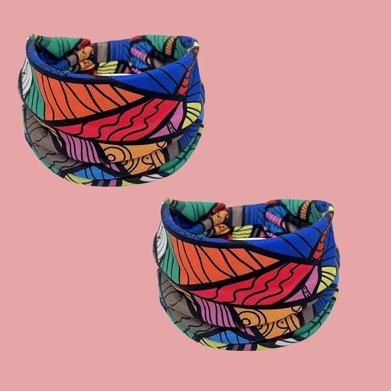 여성 헤어밴드 프린트 와이드 엣지 탄성 매듭 스포츠 요가 헤드밴드 헤어 액세서리 여름 패션 스포츠 장식 헤어밴드