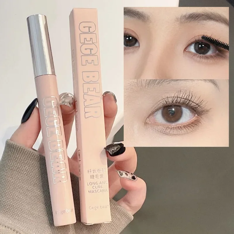 Gege Bear Mascara Waterproof Lengthening Curling Eyelash Mascara Slim Brush Long Lasting Defined Lashes Beginner Friendly Makeup