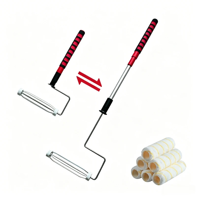 Picture 6: 9-inch Extension Rod Roller Frame, Paint Tray Roller, Hair Cover Paint Roller Tool Set